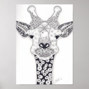 Póster Girafa sem redução