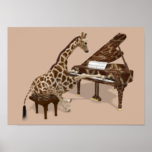 Póster Girafa Talentosa Plays Grand Piano (Frente)