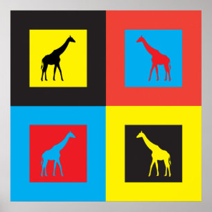 Póster Girafas Coloridas