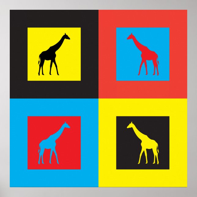 Póster Girafas Coloridas (Frente)