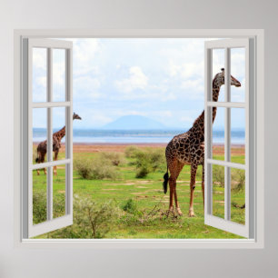 Poster Girafas em Serengeti