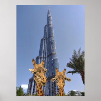 Poster Girafas Excêntricas na Arte de Parede do Burj Khal