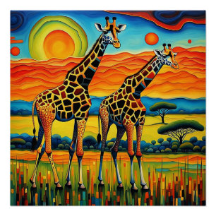 Póster Girafas na Savana