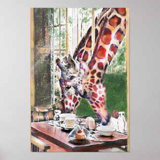 Poster girafas para o chá