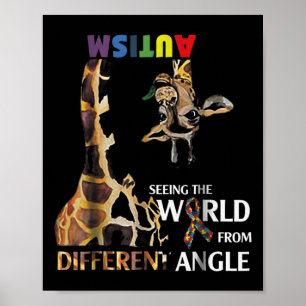 Poster Giraffe Autismo Vendo O Mundo De Diferentes Ang