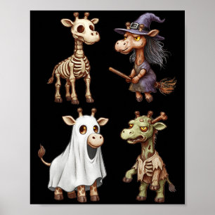 Poster Giraffe Boo Zombie Bruxas do Dia das Bruxas