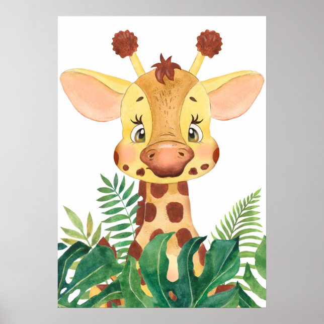 Poster Giraffe Calf, Baby Jungle Animal, Safari Animal (Frente)