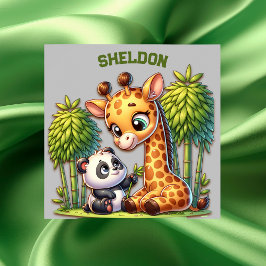 Poster Giraffe e Panda Monogramas |