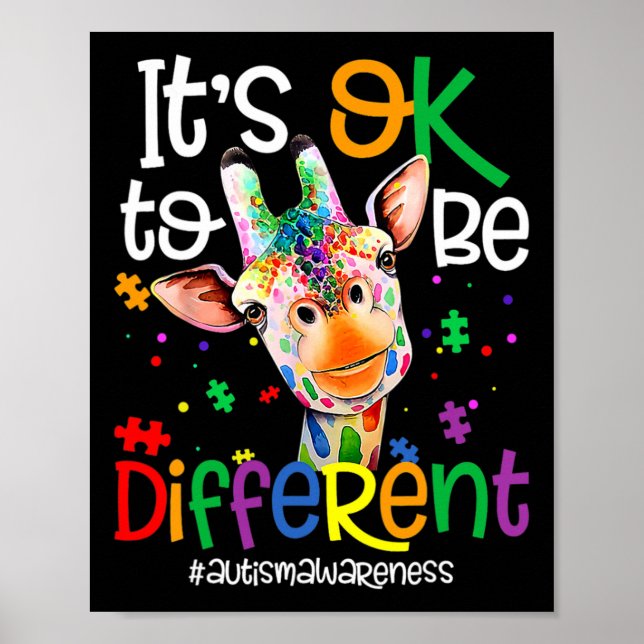 Poster Giraffe Está Tudo Bem Ser Diferente Conscientizaçã (Frente)