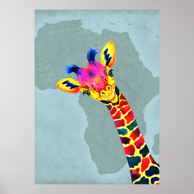 Poster Giraffe Lover Baby Giraffe Peekaboo (Frente)