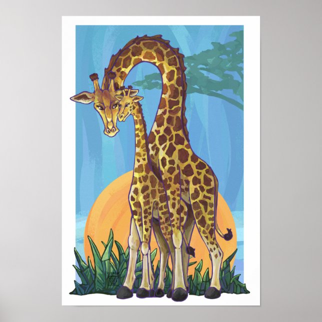 Poster Giraffe Mama e Bebê (Frente)