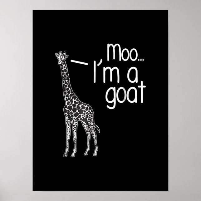 Poster Giraffe Moo Eu sou uma cabra (Frente)
