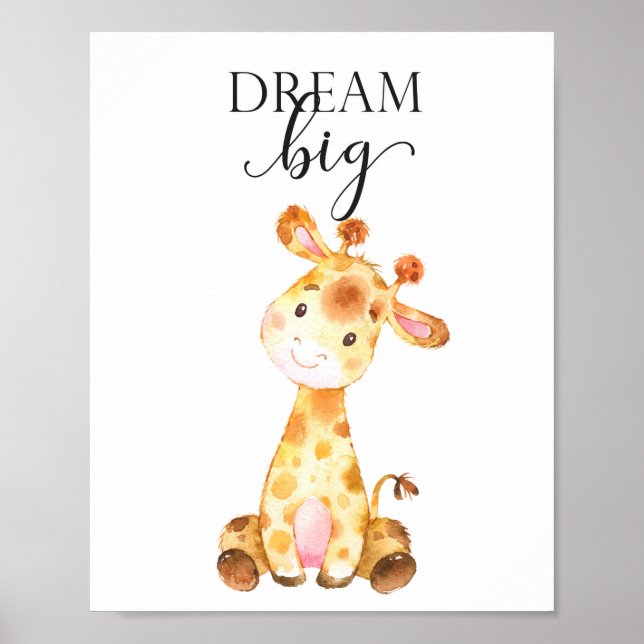 Poster Giraffe Safari Nursery Wall Art Bebês-Presente (Frente)