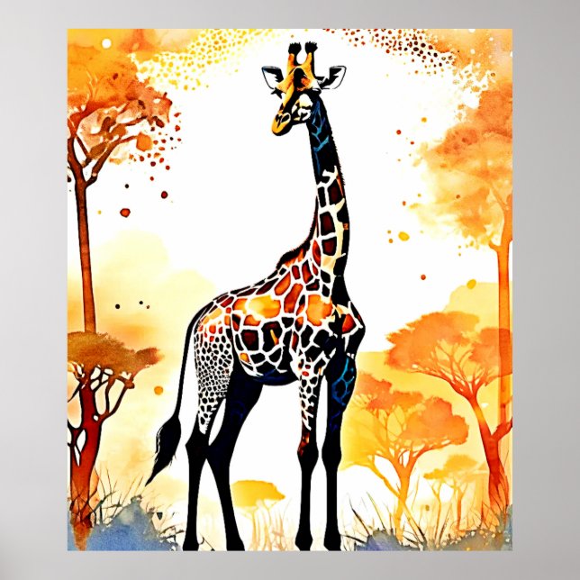 Poster Giraffe Savannah Art (Frente)