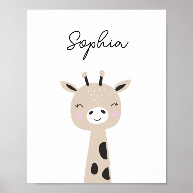 Poster Giraffe Woodland Animal Nursery Wall Art (Frente)