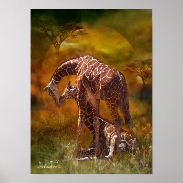 Poster Giraffe World Art Poster/Impressão (Frente)