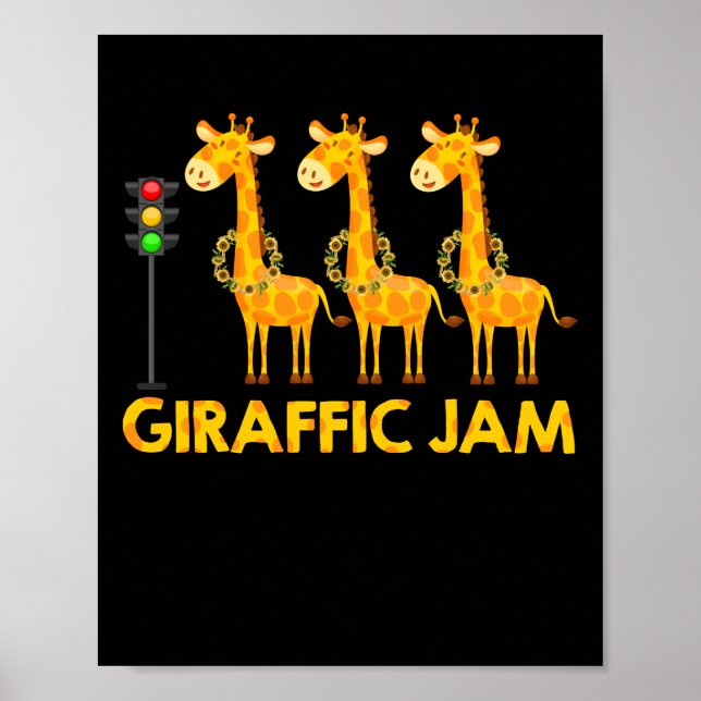 Poster Giraffic Jam Cute Giraffe Traffic Light (Frente)