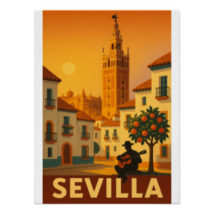 Póster Giralda Glow - Seville - Retro Art 2025