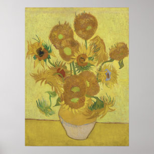 Poster Girasóis de Van Gogh - Amarelo Vibrante sobre Amar
