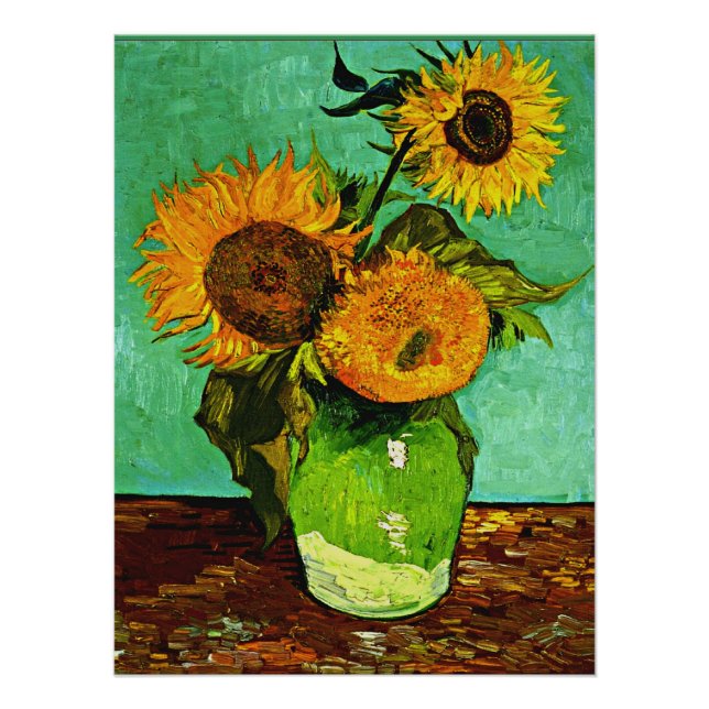 Póster Girassóis, 3, de Vincent van Gogh (Frente)