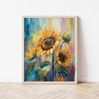 Girassóis Abstrato moderna pintura floral