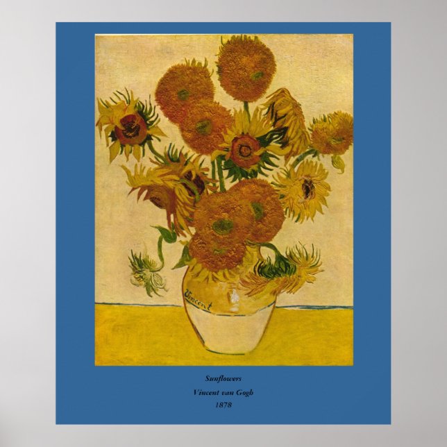 Póster Girassóis de Vincent van Gogh, 1878 (Frente)