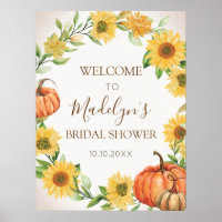 Girassóis e Abóboras Sinal de boas-vindas Bridal