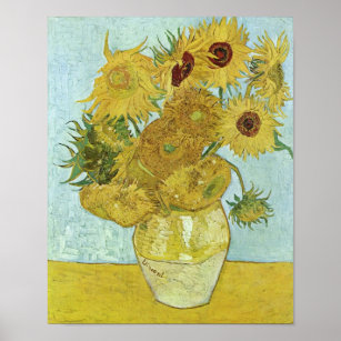 Poster Girassóis em um vaso (F456) Van Gogh Fine Art