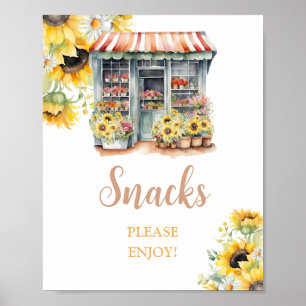 Poster Girassóis Fora Do Mercado Chás de panela