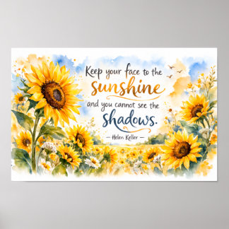 Poster Girassóis Inspiradores – Girassol em Aquarela