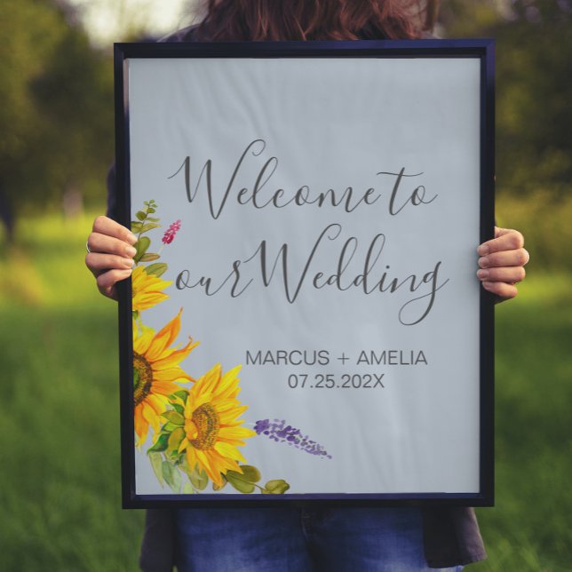 Poster Girassóis no Blue Weding Welcome (Criador carregado)