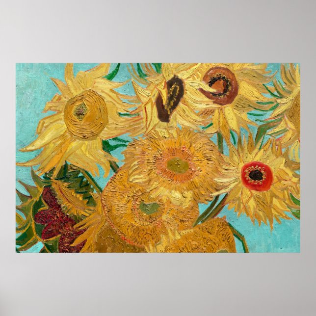 Poster Girassóis por Vincent van Gogh (Frente)