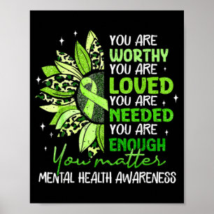 Poster Girassóis verdes são dignos de amor saúde mentalGr