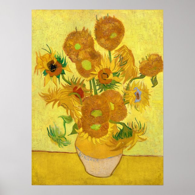 Poster Girassóis, Vincent van Gogh (Frente)