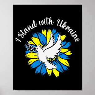 Poster Girassol Bandeira Ucraniana Dove Ucrânia I