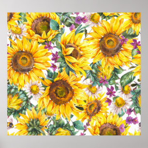 Poster Girassol: Bloom Amarelo de Verão.