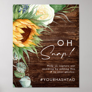 Poster Girassol Bold Country   Wood Oh Snap Hashtag