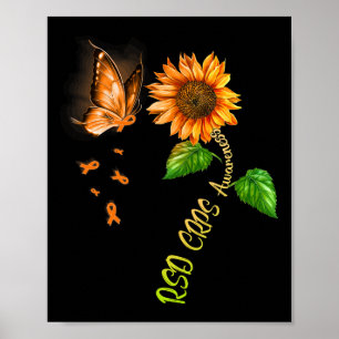 Poster Girassol Borboleta Rsd Crps Conscientização 