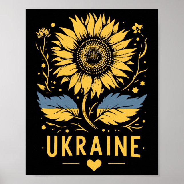 Poster Girassol Da Ucrânia Eu Apoio A Ucrânia Paz Para (Frente)