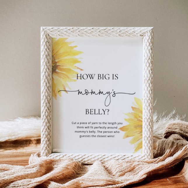 Poster Girassol de aquarela com tamanho de cintura de mam (Criador carregado)