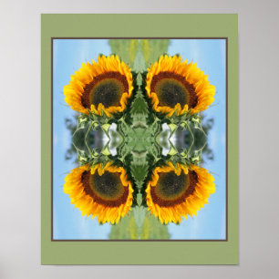 Poster Girassol Em Arte De Flor De Abstrato Sunshine