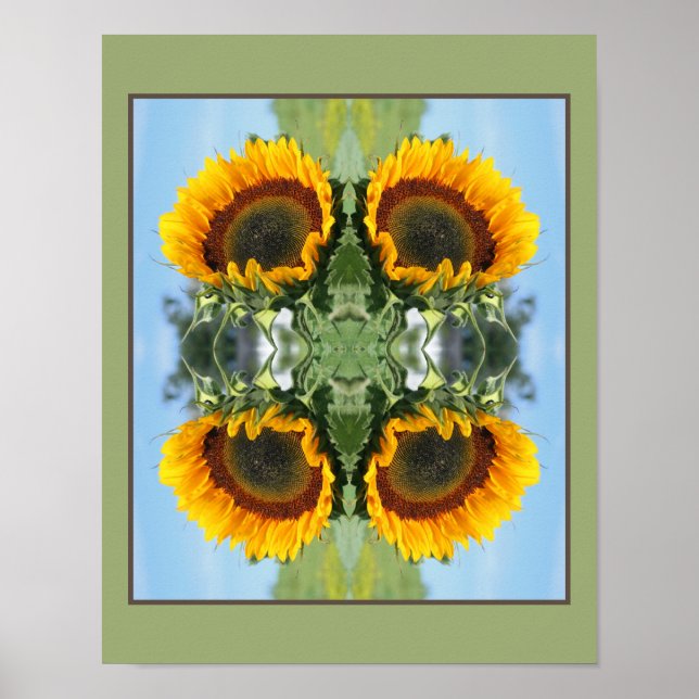 Poster Girassol Em Arte De Flor De Abstrato Sunshine (Frente)