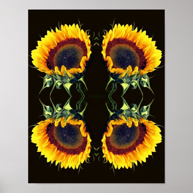 Poster Girassol Em Arte De Flor De Abstrato Sunshine (Frente)