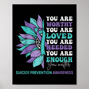 Poster Girassol Motivacional Suporte Prevenção ao Suicídi