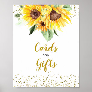 Poster Girassol no caminho Cartões e Presentes de Chá de 
