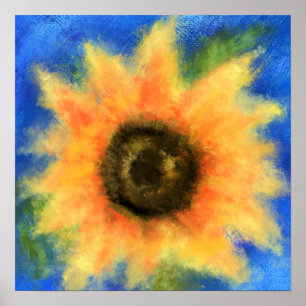 Poster Girassol - pintura de arte original Abstrato 