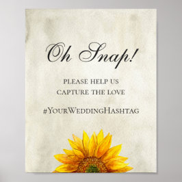 Poster Girassol. Placa de instagram para casamento rústic