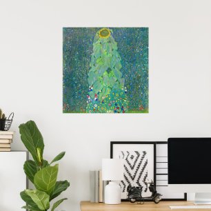 Póster Girassol por Klimt, Arte Novo Vintage Flores