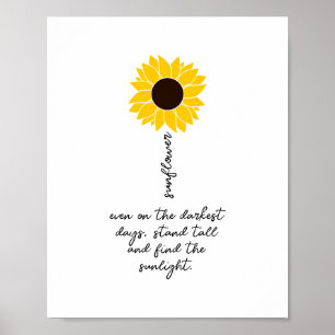 Poster Girassol Positivo Citações Motivação Inspiracional