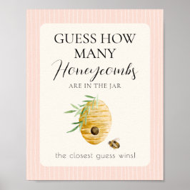 Poster Girl Bee Baby Shower Guess How Many Pink Game Sign